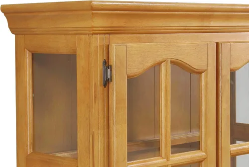 Vista 8 de Sunset Trading Buffet de recuerdo y gabinete iluminado, acabado en roble Acabado en roble claro.