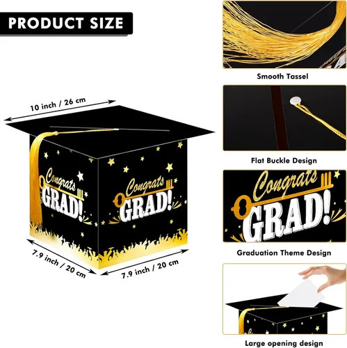 Vista 2 de Outus Caja de tarjetas de graduación 2026 con borla, titular de la tarjeta de felicitación para graduación, caja de regalo de graduación