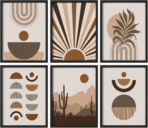 Vista 115 de Juego de galería de collage enmarcado para pared, diseño de plantas de flores de William Morris, ilustraciones de naturaleza silvestre, moderno