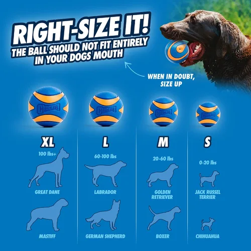 Vista 6 de Chuckit! Bola ultra chirriante, flotadores, XL 3.5 pulgadas, para perros Squeaker