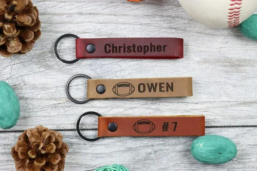 Vista 4 de SLIM Football Keychain, Football Team Gifts, Football Senior Night Gifts, Personalized Football Gifts, Key Ring, End of Season, Football Banquet
