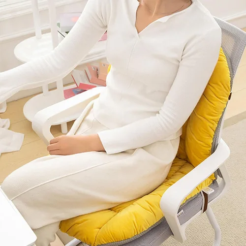 Vista 2 de Cojín para silla de escritorio con lazos, cojín antideslizante para silla Caqui