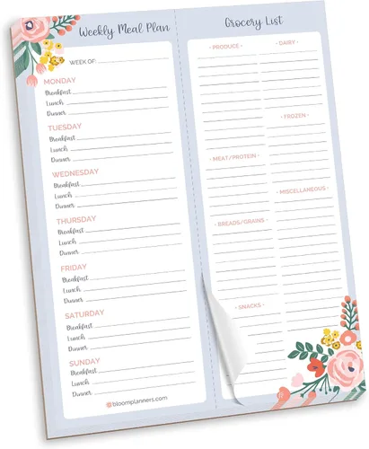Vista 12 de bloom daily planners - Bloc de notas semanal para planificar las comidas con imanes para el refrigerador, incluye una «Lista de compras