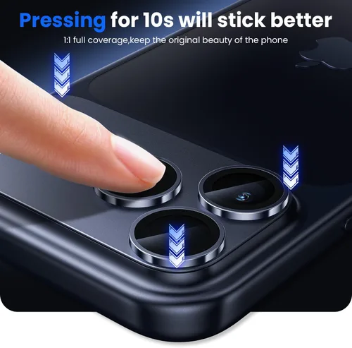 Vista 5 de WSKEN Protector de lente de cámara para iPhone 17 Pro, diseño de grado