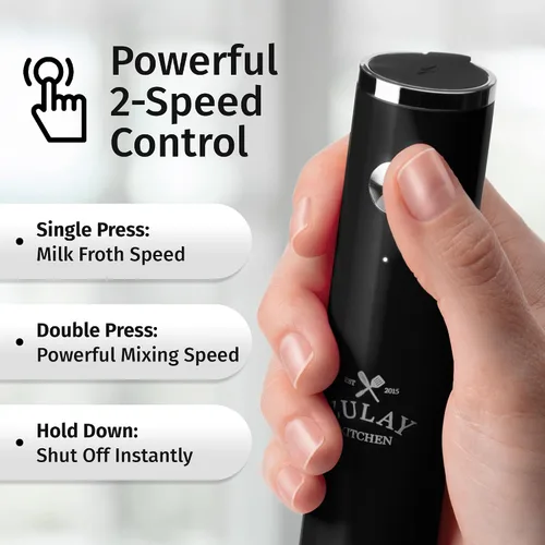 Vista 332 de Zulay Milk Boss Espumador de leche potente manual, hace espuma para latte, batidor para mezclar bebidas, café, miniespumador para capuchino, frappé