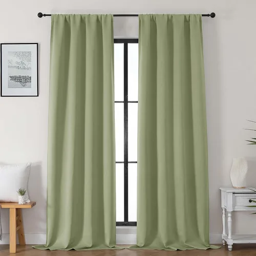 Vista 87 de Gwine Cortinas opacas para dormitorio, 54 pulgadas de largo, paneles de cortina de ventana con aislamiento térmico y reducción de ruido, cortinas