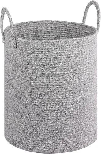 Vista 14 de Cesta de Lavandería Grande, Cesta de Ropa Sucia, Cesta de Almacenamiento de Cuerda de Algodón de 15''x18'' con Asas, cesta para bebé, Almacenamiento