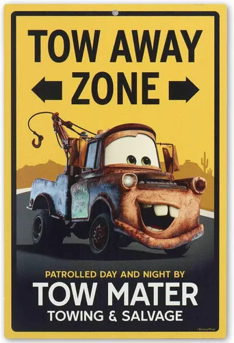 Vista 17 de Cartel de metal Disney Pixar Cars Tow Mater - Lindo cartel de Tow Mater - ¡Una forma más amigable de llevarte lejos!