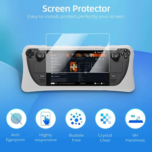 Vista 3 de OFFCURVE Case for Steam Deck, Silicone Cover Case with Screen Protector & 2 Pairs Thumb Grips for Vavle Steam Deck Skin Shock-Absorption, Non-Slip