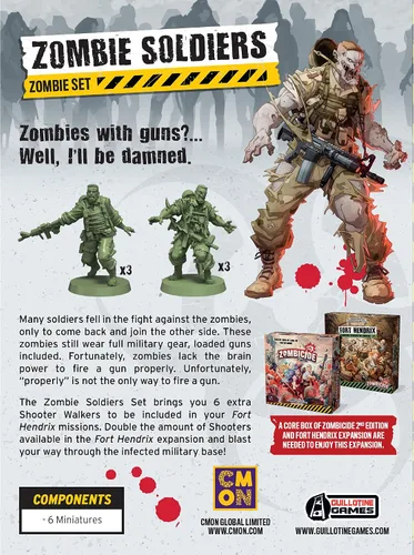 Vista 2 de Zombicide 2ª edición Zombie Soldiers Zombie Set – Shooter Walkers Expansion! Juego de estrategia cooperativa, a partir de 14 años, 1-6 jugadores, 1