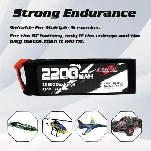 Vista 5 de CNHL 2200mAh 3S Lipo Batería 30C 11.1V con XT60 Plug para RC Avión Quadcopter Evader BX Coche Truggy Truck Barco