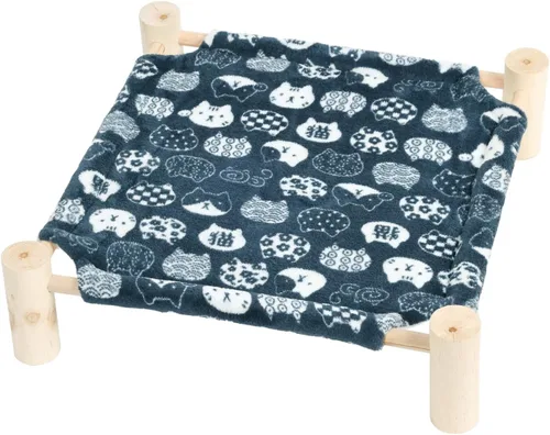 Vista 19 de Patas Lague Hamaca para gatos y perros, cama para perros pequeños, de madera, para gatos, mascotas, conejos, refrigeración, elevada