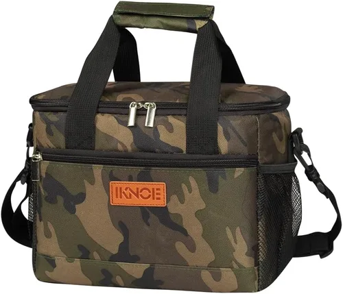 Vista 9 de iknoe Bolsa de almuerzo aislada, bolsa enfriadora plegable de 8.5 L para hombres y mujeres, diseño térmico a prueba de fugas, ideal para oficina