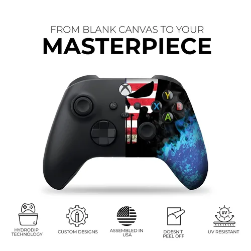 Vista 7 de DreamController Americcan Warrior Skull Custom X-box Controller Wireless compatible with X-box One/Series X/S Proudly Customized in USA with