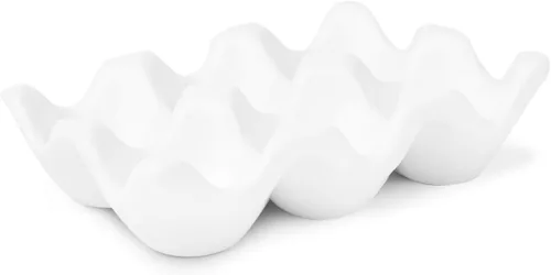 Vista 32 de Flexzion Bandeja de Cerámica para 12 Huevos - Portahuevos de Porcelana para Docena Completa Contenedor Organizador de Almacenamiento Soporte