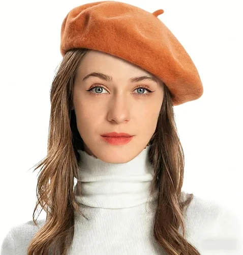 Vista 18 de ZLYC Boina Francesa de Lana Sombrero Color Sólido Gorra Boina para Mujeres y Niñas Amarillo básico