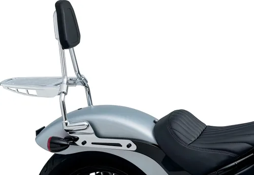 Vista 3 de Kuryakyn 6587 Accesorio de motocicleta: Sissy Bar para motocicletas Harley Davidson Softail 2018-2020 con almohadilla de respaldo acolchada, cromo