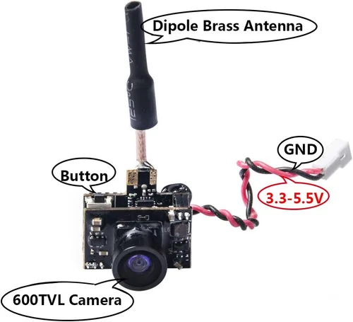 Vista 4 de AKK BA3 5,8 G 40 CH VTX 0/25 mW/50 mW/200 mW Transmisor y cámara FPV Micro AIO de 600TVL con CMOS 1/3 para dron FPV como Tiny Whoop, Blade