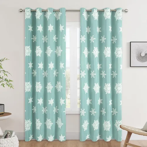 Vista 18 de VOGOL - Cortinas con ojales bordadas con patrón floral elegante de lino sintético, 2 paneles, 60% opacas con aislamiento térmico, cortinas pesadas