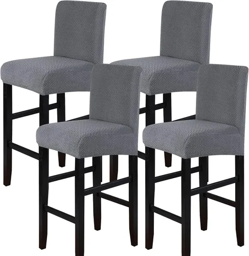 Vista 12 de SearchI Juego de 2 fundas para taburetes de bar, fundas de asiento de taburete elásticas y lavables, fundas para sillas de altura de mostrador
