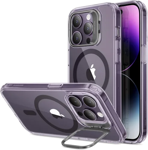 Vista 55 de ESR Funda para iPhone Air con soporte de almacenamiento, compatible con MagSafe, protección contra caídas de grado militar, funda magnética