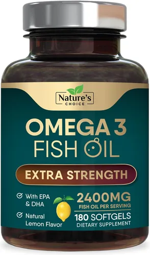 Vista 11 de Suplementos de aceite de pescado Omega 3 – 2400 mg de aceite de pescado por porción – Omega-3 de triple fuerza con ácidos grasos EPA y DHA – Apoyo