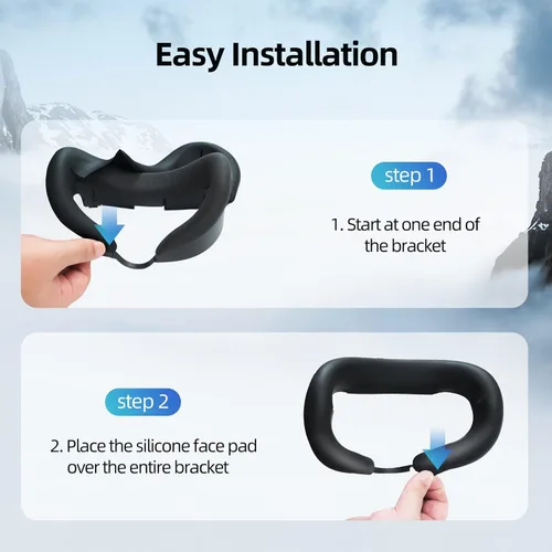 Vista 7 de OURVR Silicone Face Cover Pad Compatible with MetaOculus Quest 3 Headset Accessories,Vr Face Cushion Mask for Quest 3(Black)