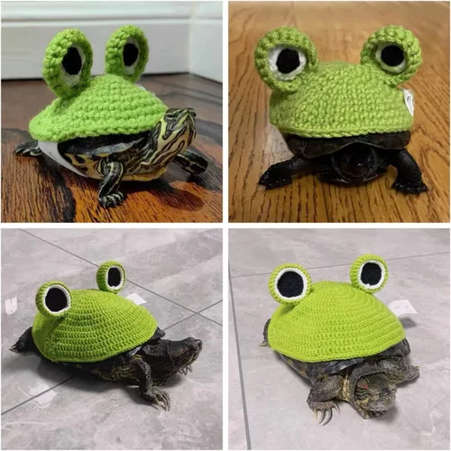 Vista 8 de Suéter para tortuga, suéter de punto cálido de invierno hecho a mano con correa ajustable, suéter de animal pequeño, ropa de tortuga para Navidad