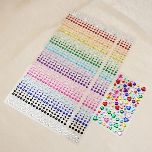 Vista 7 de 1610 gemas para el cabello, diamantes de imitación autoadhesivos para maquillaje de ojos, 15 colores, diamantes de imitación arcoíris, joyas