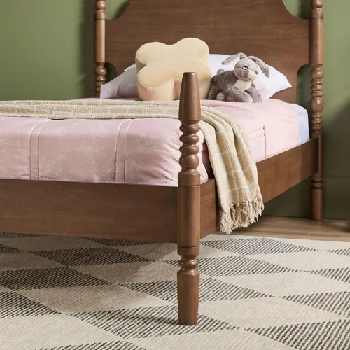 Vista 5 de Walker Edison Cama de Montaje Fácil con Estructura Tradicional de Aspas de Madera, Estructura de Cama Vintage, No Requiere Somier, Estructura