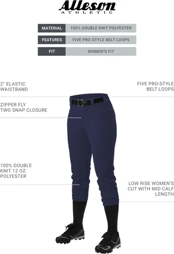 Vista 3 de Alleson Athletic pantalones softball con trabillas de cinturón para mujer