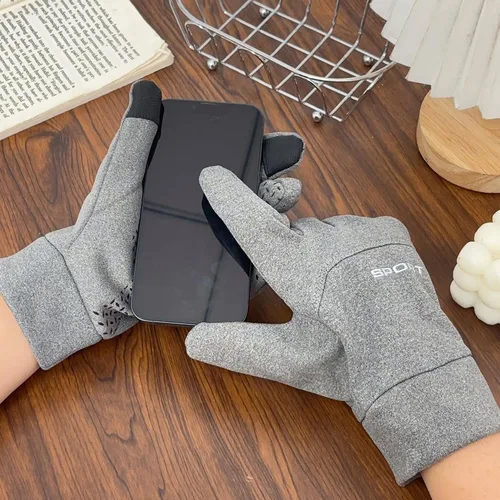 Vista 8 de Guantes de invierno para hombres y mujeres, guantes de ciclismo resistentes al viento para clima frío para hombres, guantes de correr al aire libre