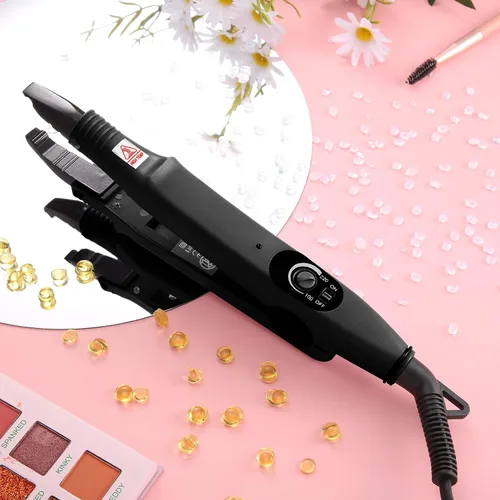 Vista 7 de Plancha para Extensiones de Cabello de Queratina Fusion - Herramienta de Calor, Conector Térmico con Protector de Pegamento Fusion, Plantilla, Pinza