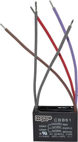 Vista 27 de HQRP Condensador de ventilador de techo CBB61 1uf+2uf de 3 cables listado UL