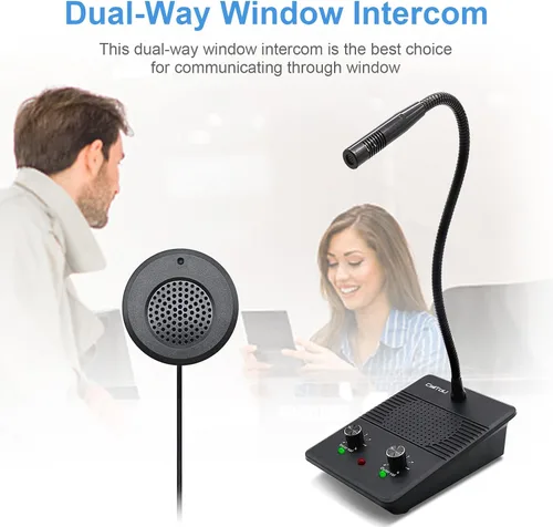 Vista 2 de CallToU Sistema de Intercomunicador con Altavoz de Ventana, Micrófono de Intercomunicación de Dos Vías Antiinterferencia para Hablar a Través