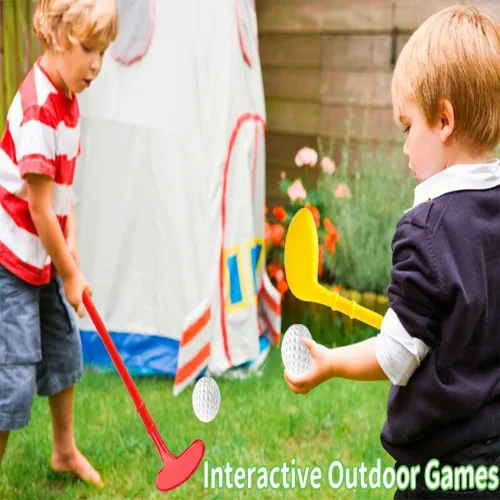 Vista 4 de Palos de golf de plástico para niños pequeños, conjunto de palos de golf