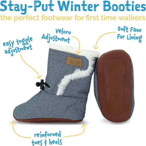 Vista 5 de JAN & JUL Botines resistentes al agua para bebés y niños pequeños