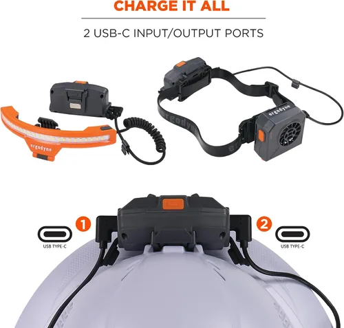 Vista 3 de Ergodyne Skullerz 8883 - Cargador de batería recargable con imán integrado, cable USB-C incluido