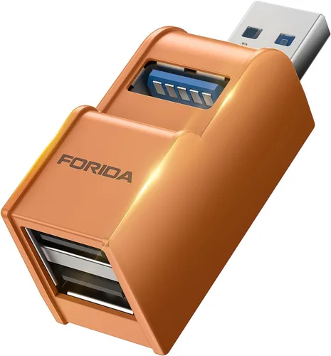 Vista 8 de FORIDA Adaptador USB de 3 Puertos, Hub USB con USB 3.0 y Adaptador USB Doble, Divisor USB Portátil 1 en 3 Salidas para Teclado, Disco Duro Móvil