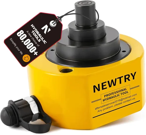 Vista 10 de NEWTRY 10T Low Profile Hydraulic Ram Jack, 1" Stroke Multi-Section Compacto para espacios reducidos, elevación portátil para maquinaria, puentes