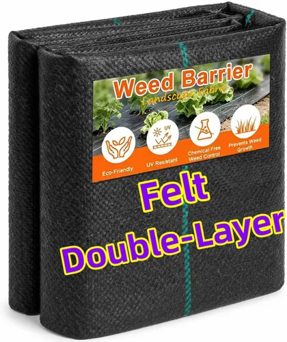 Vista 13 de AMAGABELI GARDEN & HOME - Tela de barrera de malezas de 3.2 onzas, tela de plástico resistente para el control de malezas, cubierta de suelo
