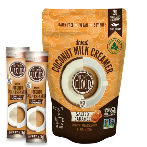 Vista 15 de Coconut Cloud: Crema de café sin lácteos a base de plantas, apta para dieta cetogénica, leche de coco en polvo sin azúcar, sin lácteos, sin OMG, a