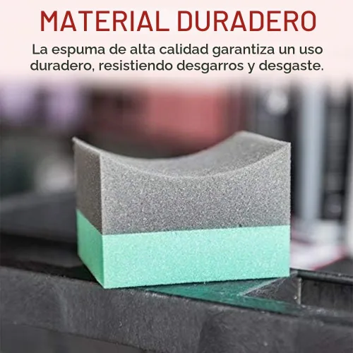 Vista 5 de Hi-Tech Paquete de 12 aplicadores de vendaje de neumáticos, duraderos y reutilizables, contorneados para brillo de neumáticos y esponja para vestir