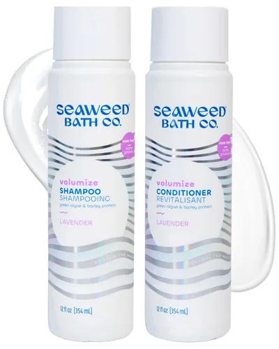Vista 12 de Seaweed Bath Co. - Juego de champú y acondicionador de equilibrio - Menta de eucalipto - Cuidado nutritivo del cabello con vitamina E, aceite