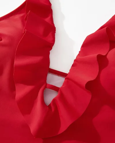 Vista 74 de SUUKSESS Traje de baño sexy de una pieza con volantes y control de abdomen para mujer