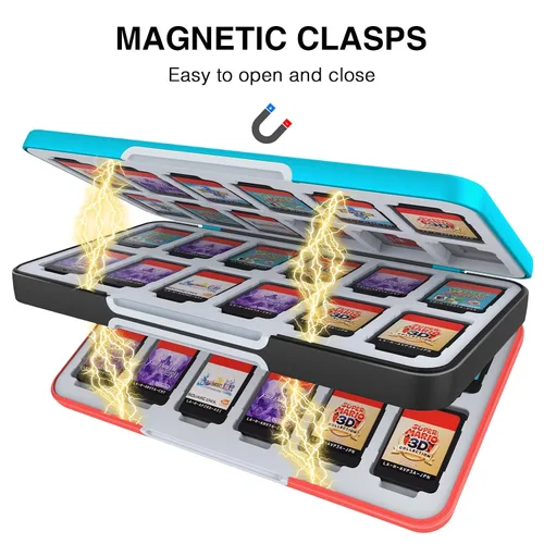 Vista 3 de HEIYING Game Card Case for Nintendo Switch&Switch OLED,Customized Pattern Switch Lite Game Card Case with 48 Game Card Slots and 24 Micro SD Card