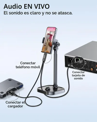 Vista 2 de GELRHONR Cable de tarjeta de sonido USB C OTG, 2 en 1, tipo C, cable de audio para transmisión en vivo, grabación, chat de voz, karaoke