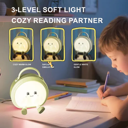 Vista 3 de Luz nocturna para niños, lámpara de mesa y mesita de noche inalámbrica táctil portátil para guardería, lactancia materna, dormitorio, 3 niveles