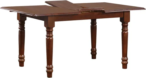 Vista 6 de Sunset Trading Andrews - Mesa de comedor rectangular extensible con hojas de mariposa de 60 pulgadas, madera marrón castaño