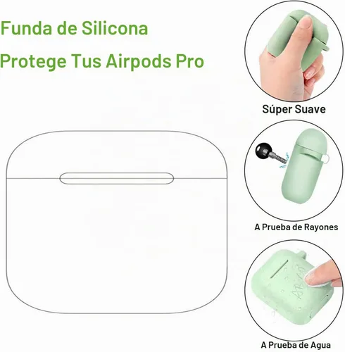 Vista 2 de Funda de silicona para Airpods Pro, linda y divertida funda protectora de goma con llavero antipérdida (baloncesto)